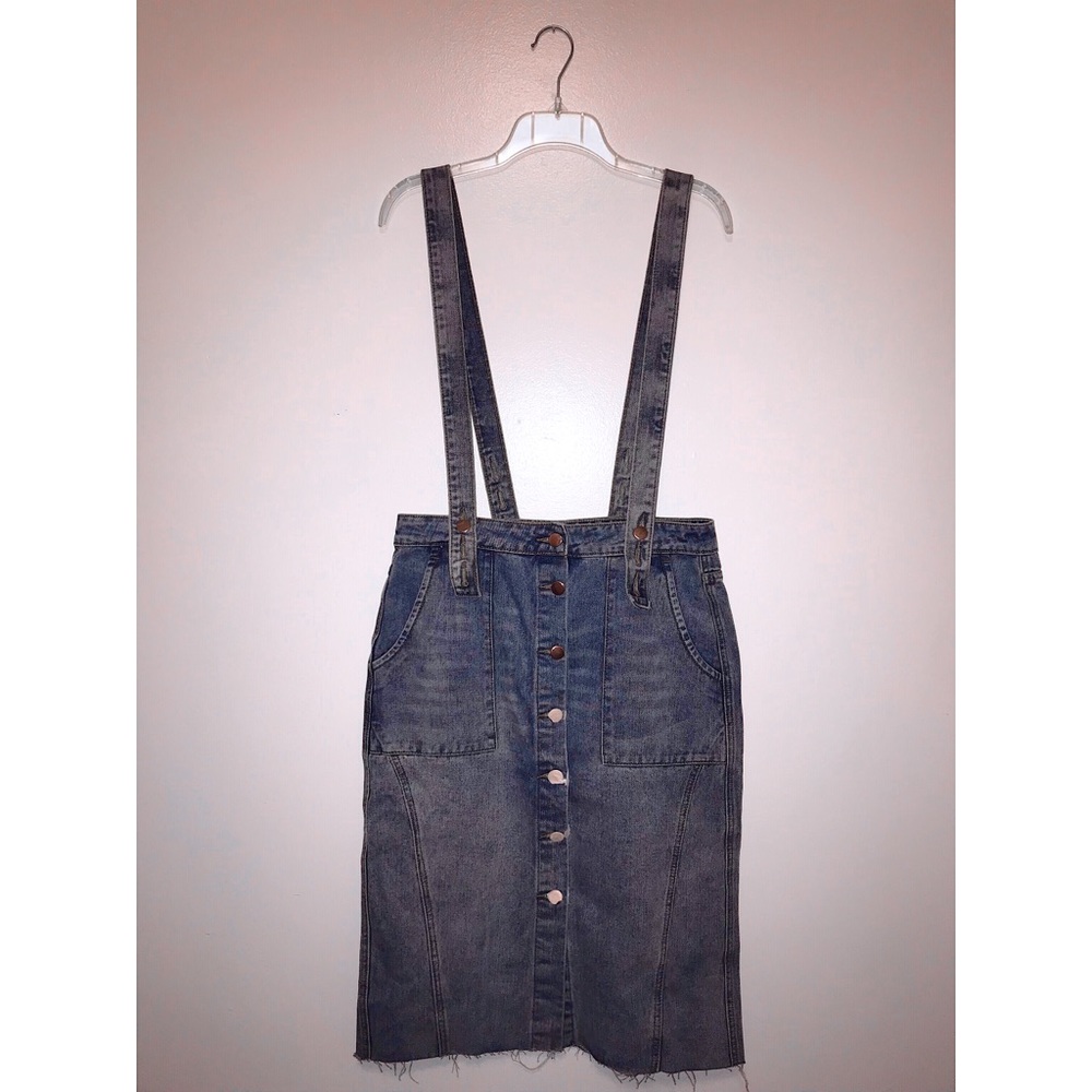 Denim overall skirt